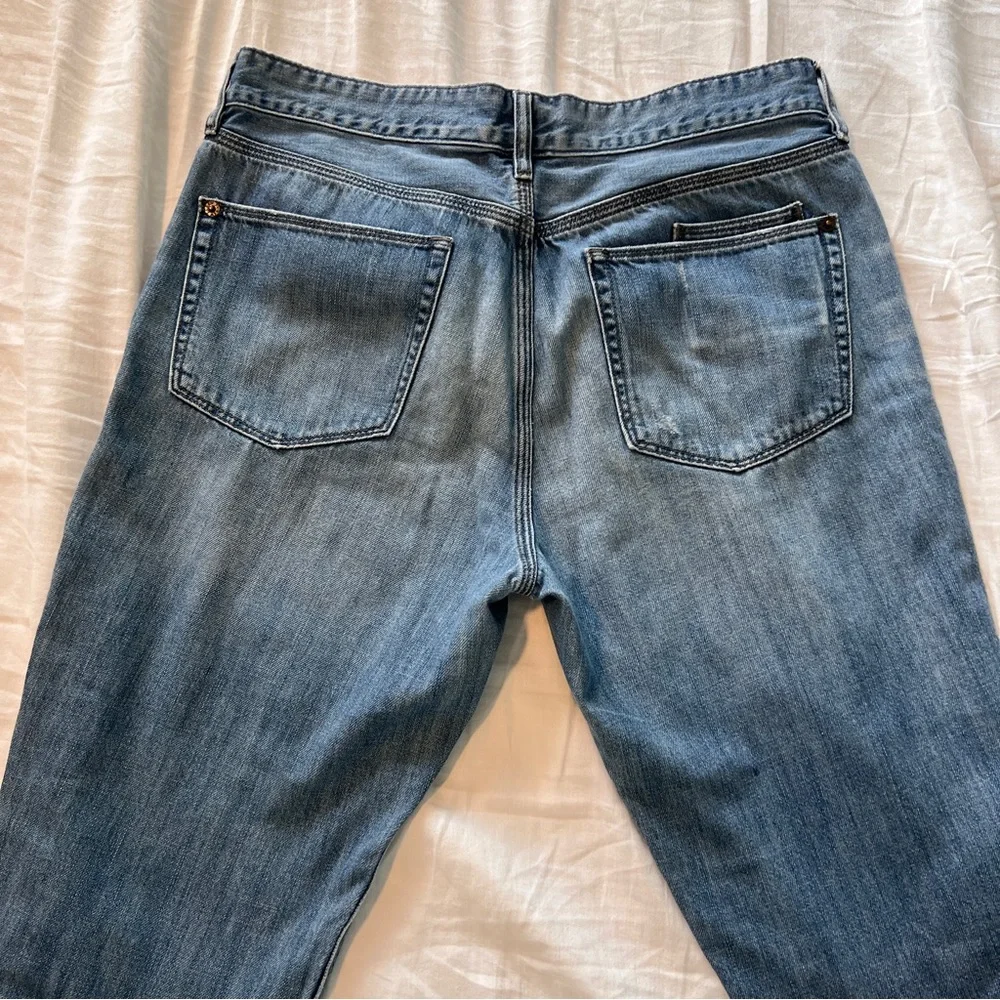 J.Crew Jeans Size 28 Distressed Cropped Straight Blue Cotton